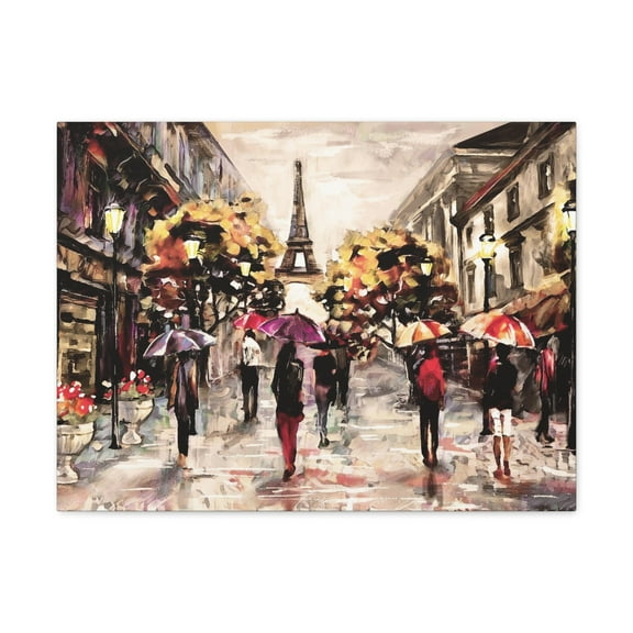 Paris Urban People Walking France Canvas Artwork Breathtaking French City for Home Decor Ready to Hang