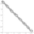 thumbnail image 2 of 14k White Gold Fancy Lobster Closure Polished Fancy Link Bracelet 7.5 Inch 7mm Wide Link Bracelet for Women, 2 of 2