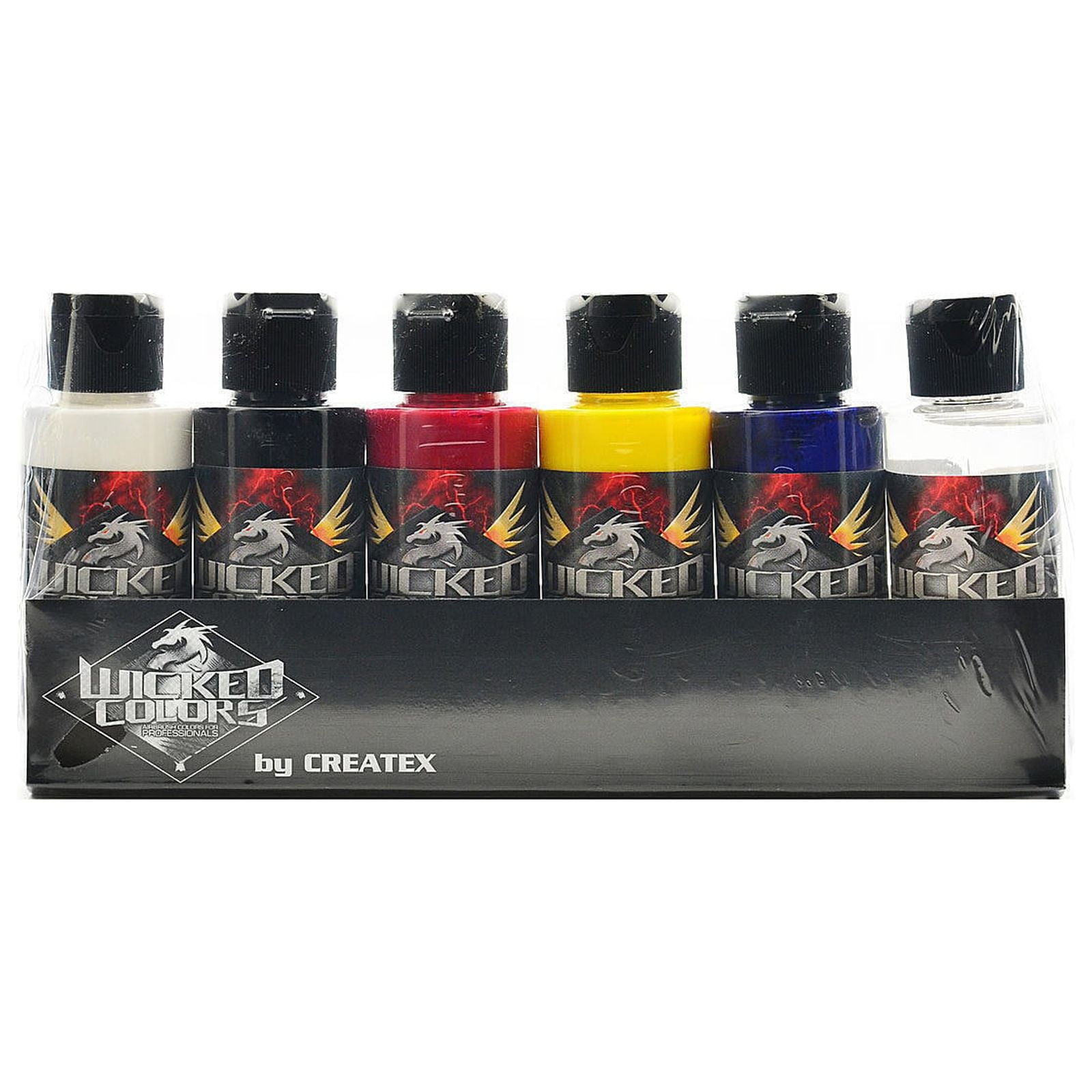 Createx Wicked Color Set, 6-Colors, Detail Primary Colors