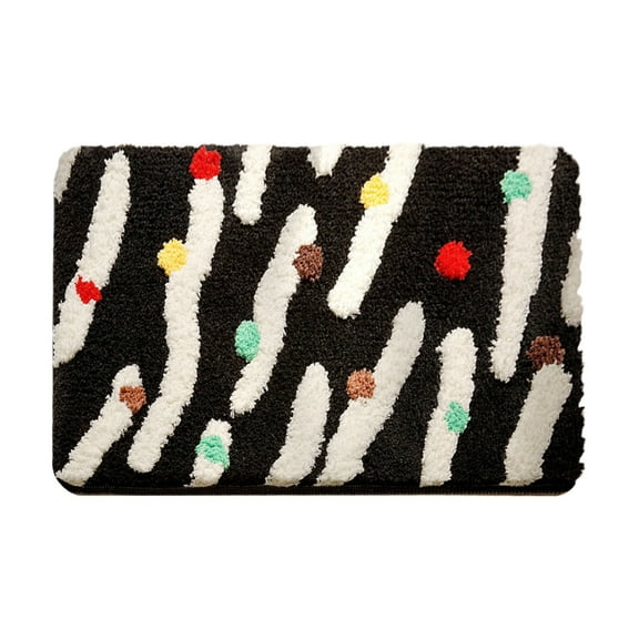 HengDidi 60x40cm Cute Motif Area Rug Imitation Sheepskin, Non Slip Polyester Floor Mat for Bedroom Bathroom Entryway Decor Easy Machine Wash Multi Functional