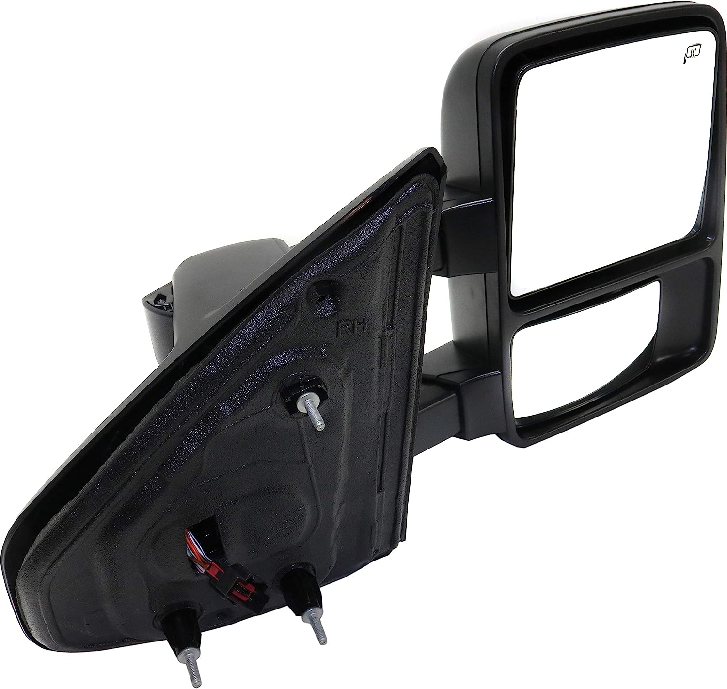 Towing Mirror Compatible With 2013-2014 Ford F-150 Right Passenger Side Heated In-housing Signal Light Textured Black Kool-Vue