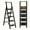 Black, variant on 5-Step Foldable Step Ladder Stool with anti slip wide pedals, lightweight and easy to carry handle folding ladder, multi-purpose steel ladder for Kitchen, Household, 330LBS