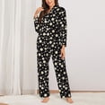thumbnail image 2 of Picia Daisy Pattern Women’s Long-Sleeve Sleepwear Set - Soft 2-Piece Loungewear with Pockets, Comfy PJs for Relaxing Nights-Large, 2 of 7