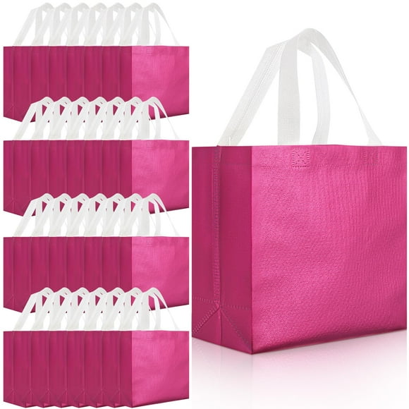 Bolsa de mano Eccliy, 80 unidades, rosa intenso, 31 x 28 x 12 cm, reutilizable