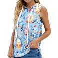 thumbnail image 1 of Tops de Ajuste Suelto para las Mujeres de Moda Impresa con Capucha sin Mangas, Poliéster, 1 of 5