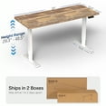 thumbnail image 4 of VIVO Electric 60” x 24” Stand Up Desk | Reclaimed Wood Table Top, White Frame, 4 of 8