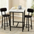 thumbnail image 2 of LTTROMAT 3 Pieces Bar Table Set, Bistro Kitchen Table Sets with 2 PU Leather Bar Stools, Wood Pub Bar Table Set for Breakfast Nook Small Space Restaurant, Square Table, 2 of 8