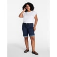 thumbnail image 2 of Time and Tru Women's Mid Rise Denim Bermuda Shorts, 10" Inseam, Sizes 0-22, 2 of 6
