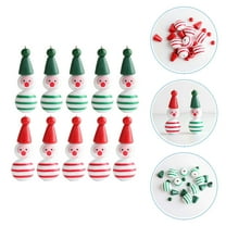 GOOHOCHY 40Pcs Christmas Wooden Beads for Pendant Making 1.00X1.00X1.00in Green Red White Assorted Color