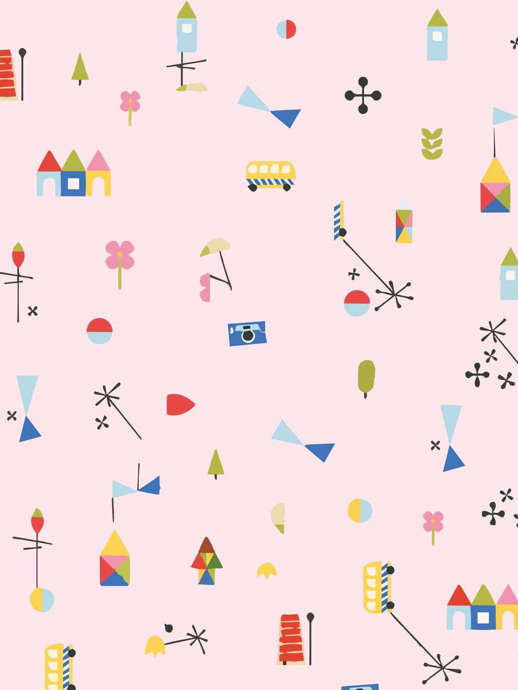 Fisher-Price Land Removable Vinyl Wallpaper by Fisher-Price - Pink