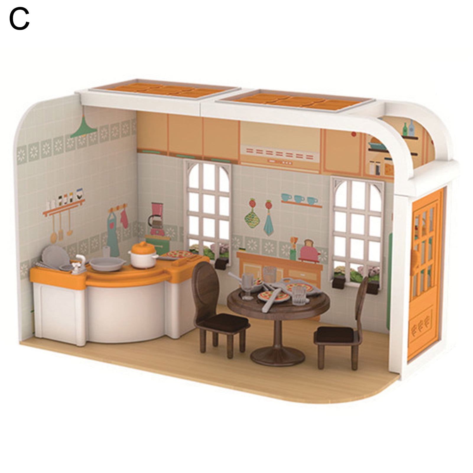 Hesroicy 1 Plate Dollhouse Waffle Simulation Kitchen Accessories Resin Mini  Waffles Model Scene Decoration for Children