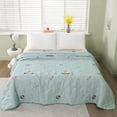 thumbnail image 5 of Qocolhg Summer Quilts for Adults Kids, Air Conditioning Quilt, Washed Cotton Cooling Blankets for Hot Sleepers, Sofa Bedding Soft Coverlet Lightweight Cooling Quilts for All Season, 39x59 inch, Blue, 5 of 5