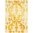thumbnail image 1 of Safavieh Dip Dye Collection DDY689A Handmade Geometric Watercolor Ivory and Gold Wool Area Rug (5' x 8'), 1 of 10