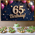 thumbnail image 6 of LUUFILx Elegant 65th Birthday Backdrop Banner Decorations for Party Supplies Photography Props Golden Glitter Background Happy Celebration Anniversary, 6 of 8