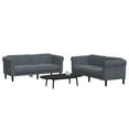 thumbnail image 3 of vidaXL 2 Piece Sofa Set Dark Gray Velvet, 3 of 8