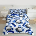 thumbnail image 2 of Manfei Sport Golf 3 Pieces Queen Comforter Set for Teens Boys Girls,Ball Gamer Ultra Soft Bedding Sets,Blue Graffiti Splash Bedding Comforter Set,Lightweight Room Decor,Reversible, 2 of 8