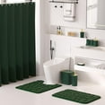 thumbnail image 3 of Bathroom Set- 25PC Green Bathroom Sets, Bathroom Set with Shower Curtain and Rugs, Green Shower Curtain Set, Bathroom Trash Can, 3 of 15