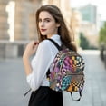 thumbnail image 6 of FORMRS Mini Backpack Purse for Women Quilted Travel Daypack Casual Shoulder Bag, Beige Wavy Plaid, 6 of 7