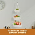 Kitchen Hanging Basket 3 Tiers Handmade Woven Great Load Bearing Fruit
