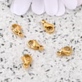 thumbnail image 3 of 10 broches genéricos de pinza de langosta, acero inoxidable 304 chapado en oro, diseño de loro, ideales para la creación de joyas y como regalo de San Valentín., 3 of 3