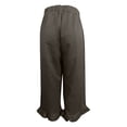 thumbnail image 5 of FUNUONY Womens Cropped Yoga Sweatpants Wide Leg High Waisted Lounge Pajamas Pants Comfy Workout Loose Pants with Pockets Linen Solid Color Casual Elastic Waistband Ruffled Seven Quarter Pants Grey S, 5 of 5