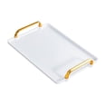 thumbnail image 3 of Rongfmy Serving Tray with Handle Storage Organizer Coffee Table Tea Tray Vanity Tray white medium, 3 of 9