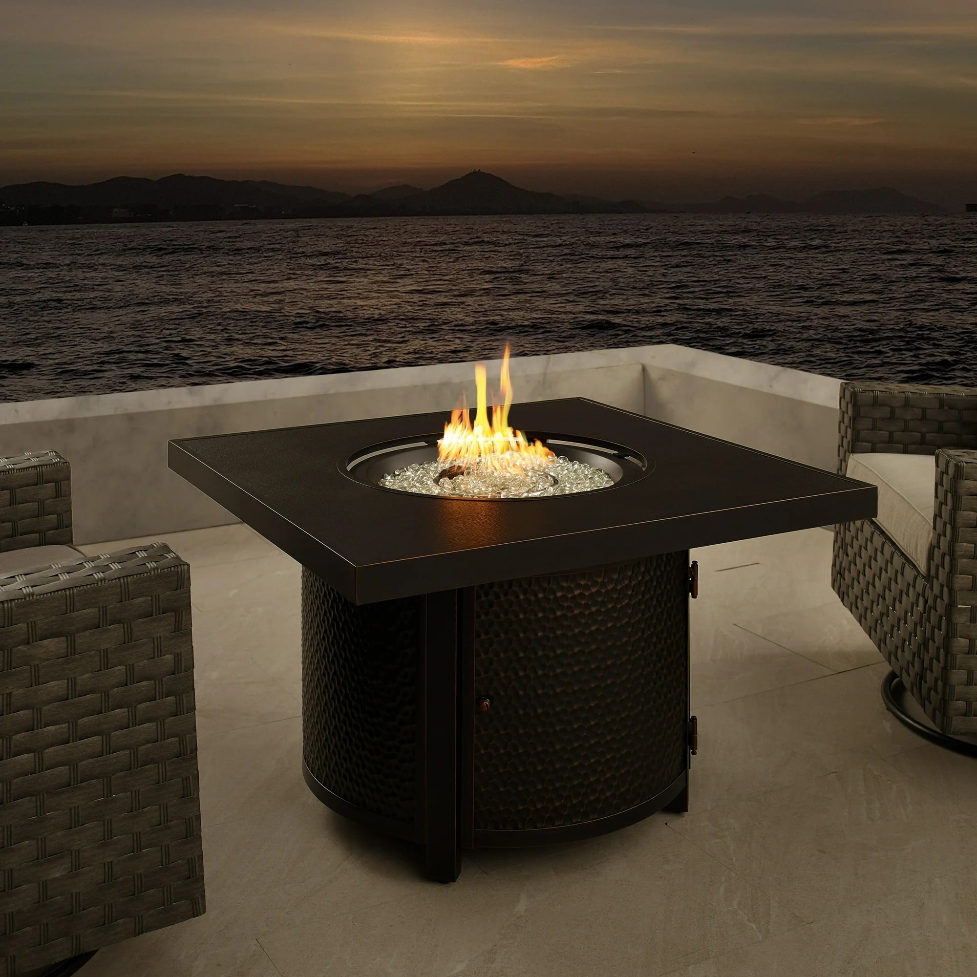 Vulcan Clayton Square Aluminum Outdoor Propane Fire Pit
