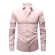 thumbnail image 2 of pstuiky camisas de manga larga para hombre, Camisa informal de color liso con botones, manga larga, cuello vuelto, transpirable y elástica para hombre Tops casuales para hombres l, 2 of 5