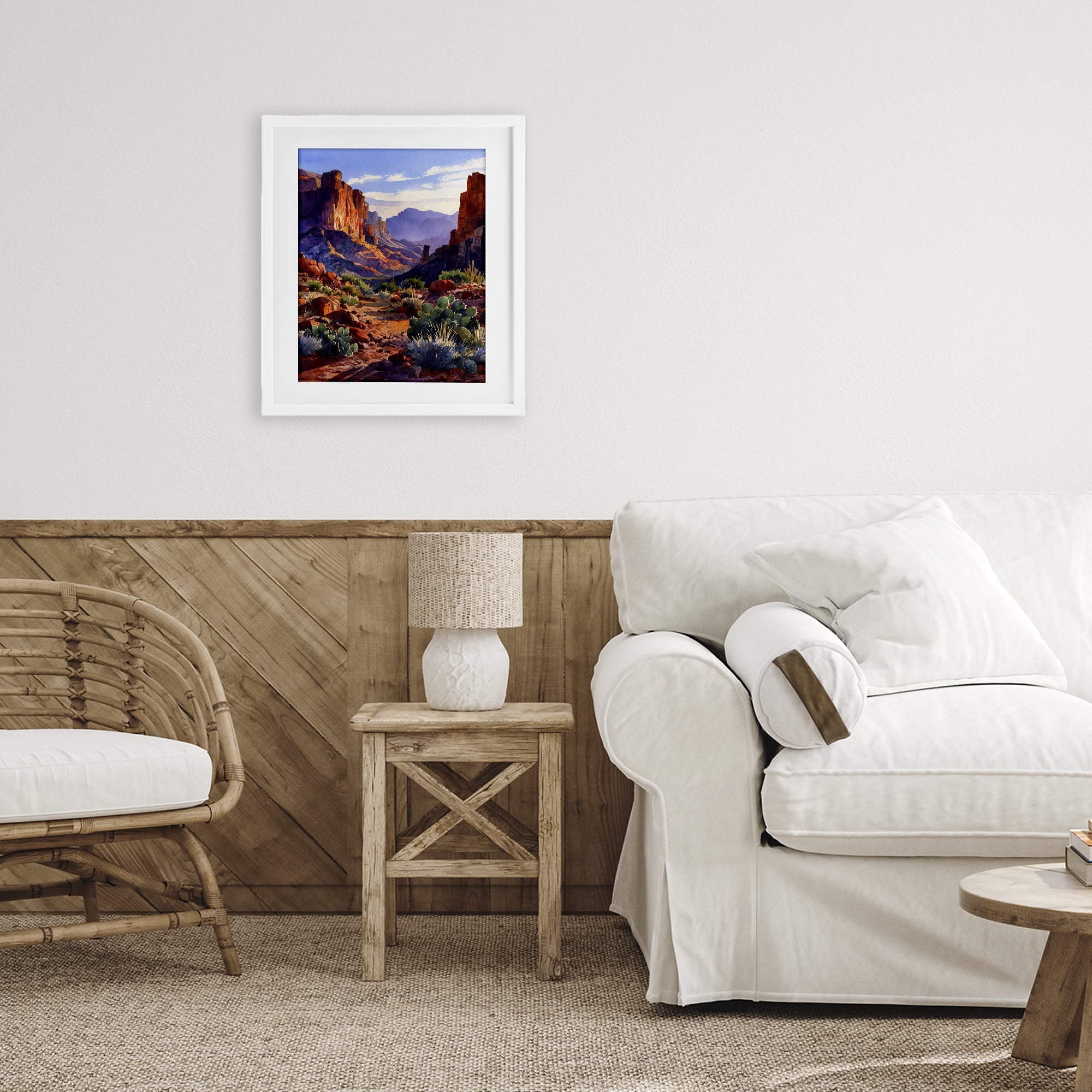 Stupell Industries Western Colors Earthy Desert White Framed Print Under Glass, design by Franklyn Gregory