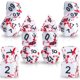 thumbnail image 1 of Juego de Dados PoliéDricos de 7 Dados de Salpicadura de Sangre de 14 Piezas para DND Juegos de Dados de Rol, 1 of 5