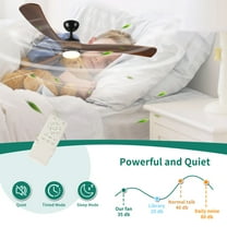 72-Inch Solid Wood Ceiling Fan with Remote & Smart Control (Alexa/Google) for Porch, Living Room, Bedroom - Energy-Efficient DC Motor & 3 Blades