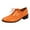 Orange, variant on Women's Shoes Color Blocked Lace Up Thick Heel Deep Mouth Single Shoe Thick Low Heel Retro Coarse Saddle Shoes