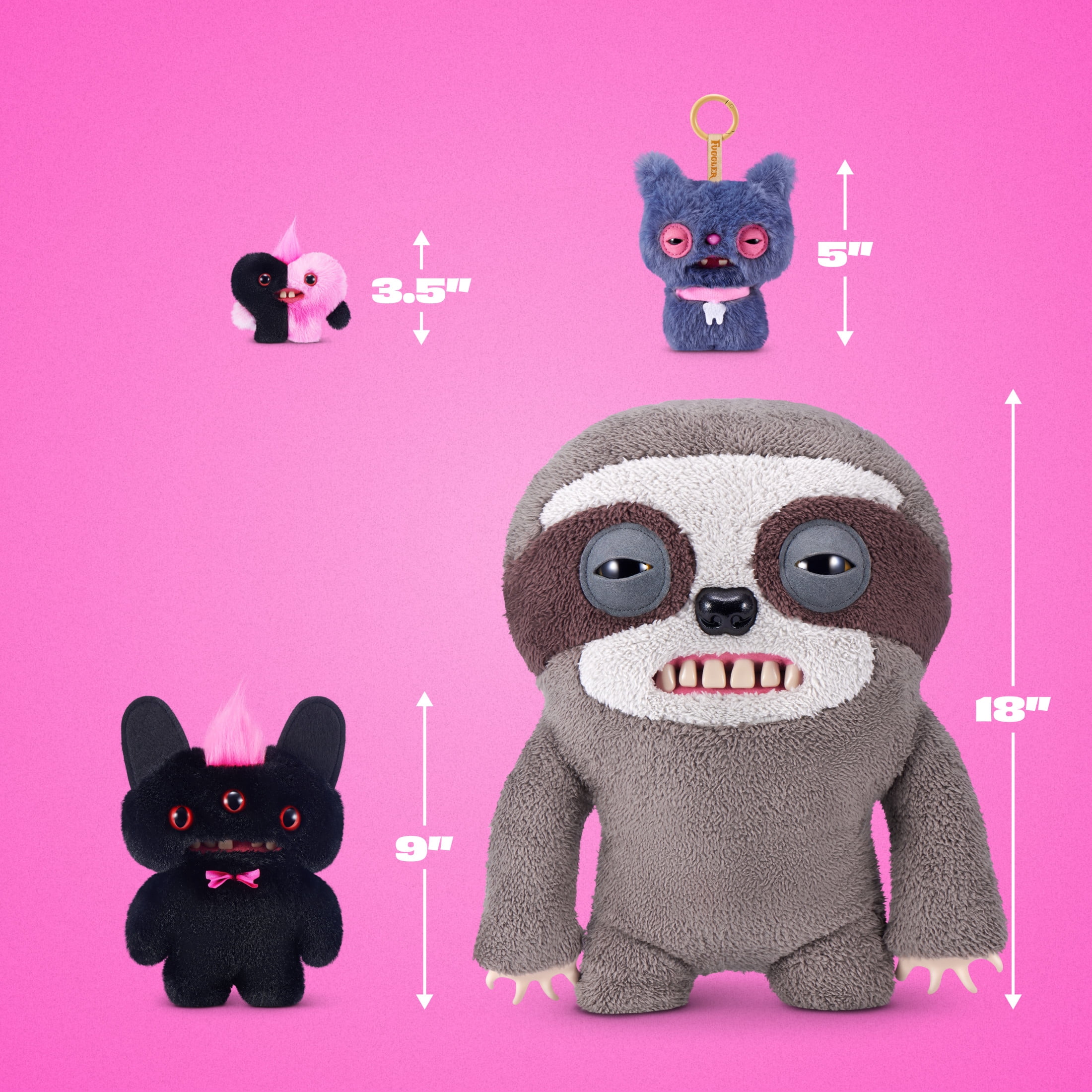 Fuggler Bouquets 2 x 9 Inch, 1 x 3.5 Inch Fugglers (Munch Munch, Reek-o, Munch-o) by ZURU
