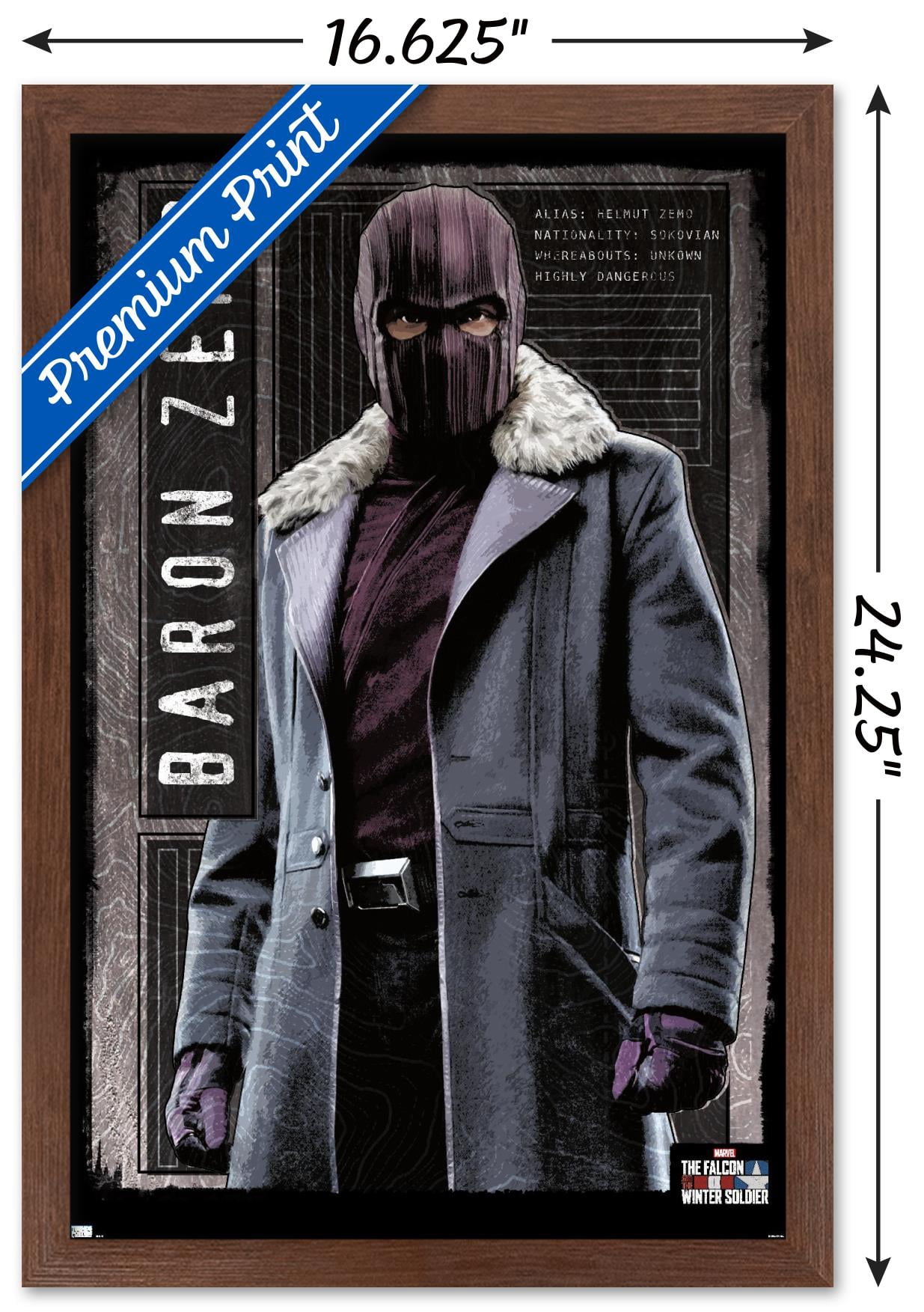 Marvel TeleVision Falcon and Winter Soldier - Baron Zemo Wall Poster, 14.725" x 22.375", Framed