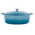 thumbnail image 1 of 7 qt. Oval Enameled Cast Iron Casserole - Blue, 1 of 1