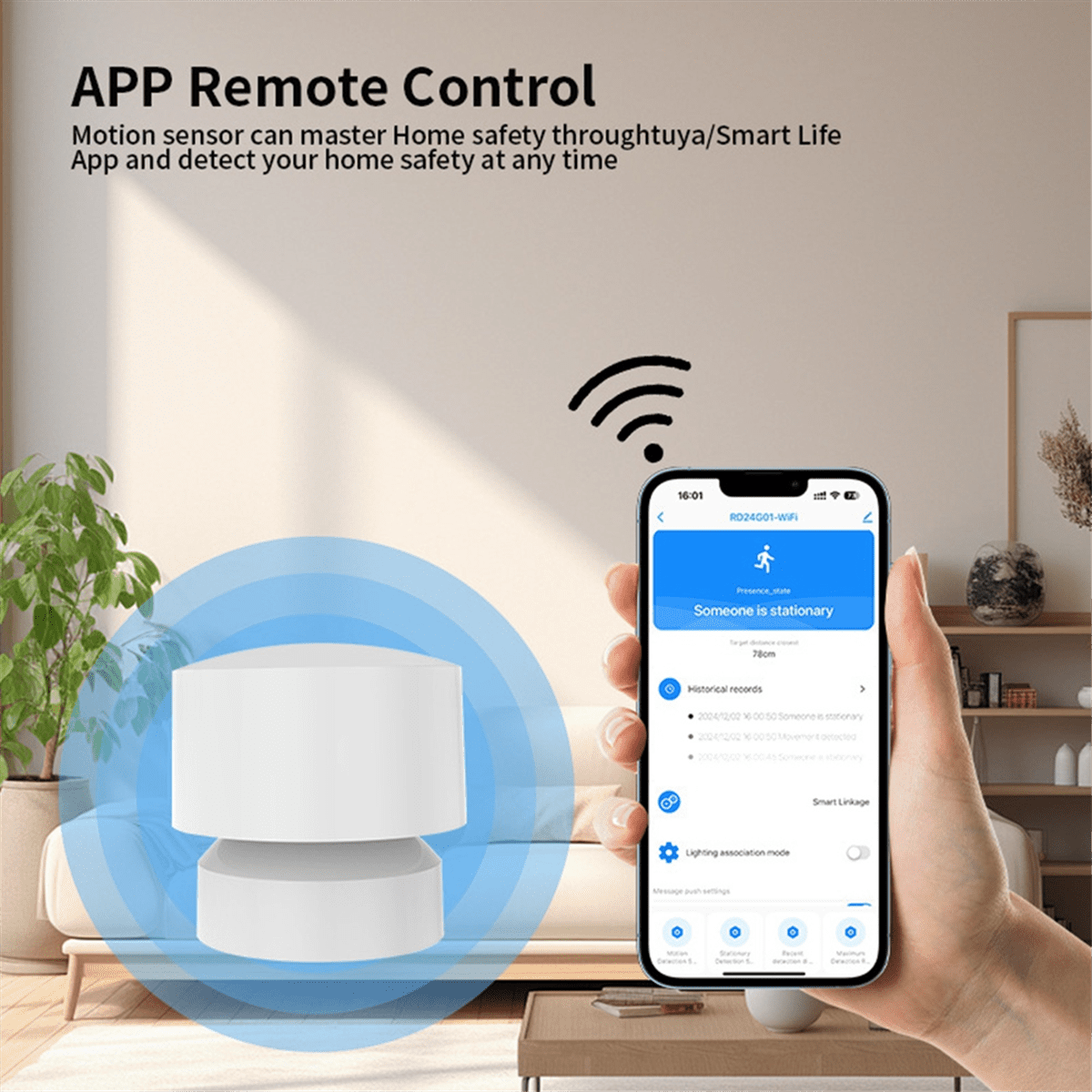 Tuya WIFI Human Presence Detector Respiratory Motion Detection