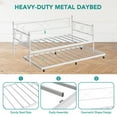 thumbnail image 4 of Kselythan Twin Daybed with Trundle, Day Bed with Pull Out Trundle, Twin Size Mattress Foundation with Metal Slats Support for Living Room, Bedroom and Guest Room, 4 of 6