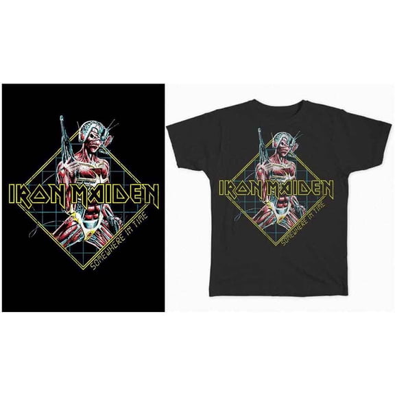 Iron Maiden Unisex T-Shirt Somewhere in Time Diamond (Small)