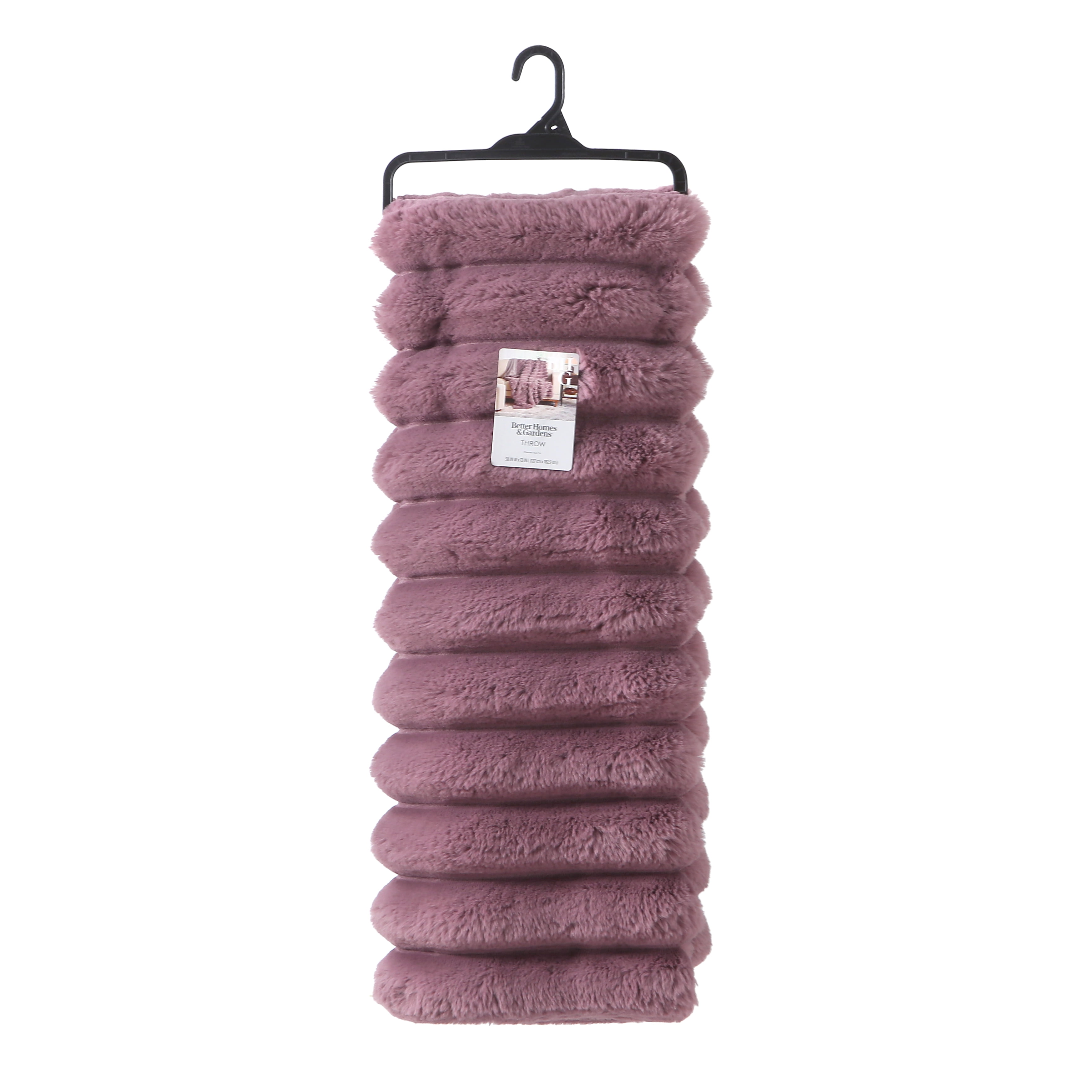 Better Homes & Gardens Violet Gem Channel Faux Fur Throw, 50 in x 72 in