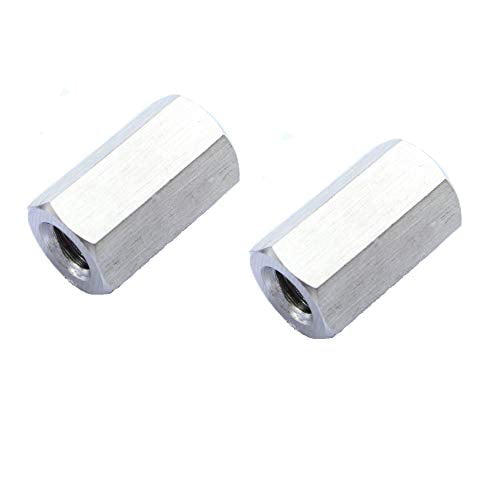 2 Pcs M10 x 1.25 Long Rod Coupling Hex Nut Stainless 304 Steel 