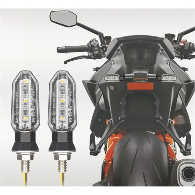 8mm Mini Motorcycle LED Turn Signal Lights Amber Flashing Light Blinker Turn Signal Lamp 12V Moto Indicator Lamp Accessories