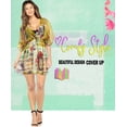 thumbnail image 2 of HAPPY BAY Women's Beachwear Swimsuit Coverups Summer Swim Beach Cover ups for Swimwear Women Bathing Suit Cover-up Mini Swing Dress L-XL Mustard, Floral, 2 of 4