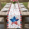 thumbnail image 4 of Patriotic USA Flag Table Runner - 36 Inch Long Memorial Blue Red Star Lines Cotton and Linen Blended Dress Scarves Farmhouse Table Runner for Kitchen Dining, Coffee Table, 13" x 36", 4 of 8