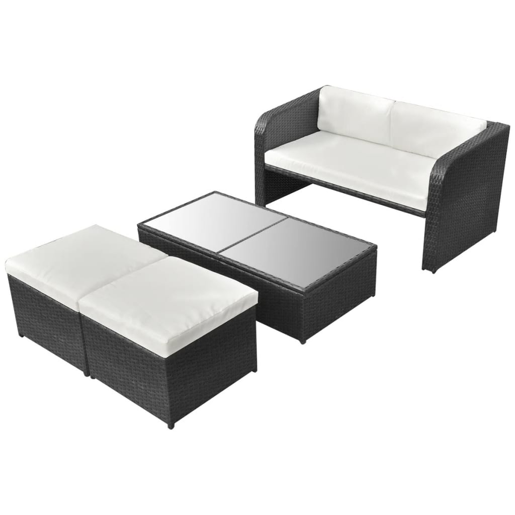 vidaXL Patio Furniture Set 4 Piece Patio Conversation Set with Table Rattan - image 5 of 10
