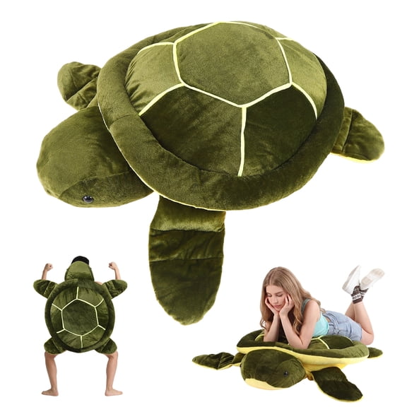 Bocaoying 43 Inch Giant Turtle Stuffed Animal, Lifelike Huge Turtle Plush Toy for Stress Relief and Companion, Large Fun Body Pillow Gift for Birthday, Ocean Theme Party Decor and Other