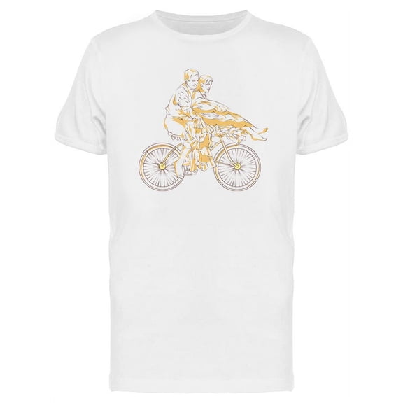 Couple Riding On Bicycle T-Shirt Men -Image by Shutterstock, Male Small