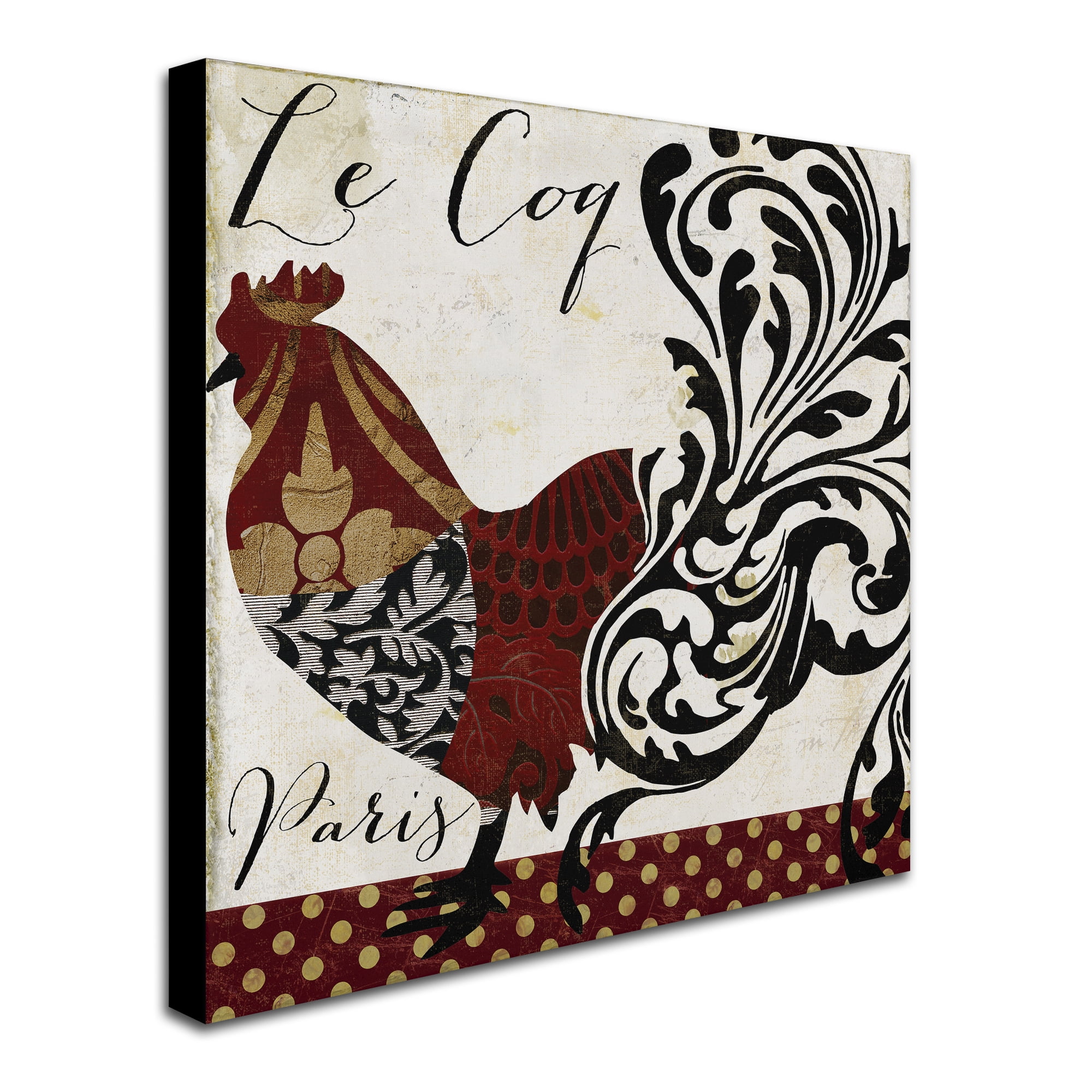 Trademark Fine Art "Roosters of Paris I" Canvas Art by Color Bakery