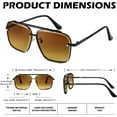 thumbnail image 6 of FEISEDY Sunglasses, Fashion Square Pilot Sunglasses, Vintage Metal Gradient Glasses for Men and Women, B4104, 6 of 16
