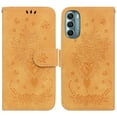 thumbnail image 1 of SaniMore for Motorola Moto G Stylus 5G 2022 PU Leather Case, Magnetic Closure Flip Wallet Embossed Cover with Wrist Strap Card Slot & Kickstand Shockproof Protective Shell, Yellow, 1 of 7