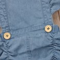 thumbnail image 2 of ITFABS Girl Denim Flying Sleeve Jumpsuit Ruffled Square Collar Button Romper, 2 of 7